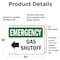 Signmission Gas Shutoff (Left Arrow) With Symbol, 24 in W x Rectangle, Vinyl Decal OS-2PACK-EM-D-1824-L-10388 - alternate 4